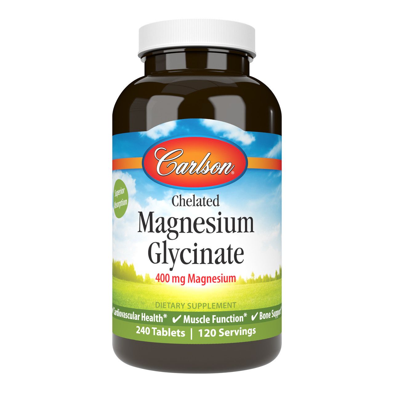 Carlson - Chelated Magnesium Glycinate 400 mg - 240 Capsules