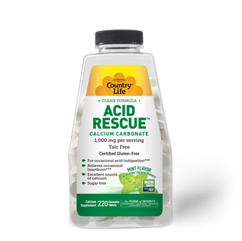 Country Life - Acid Rescue Mint - 220 Chewables