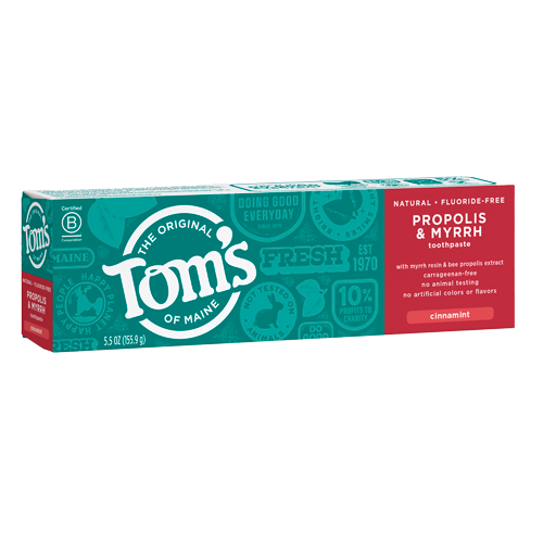 Toms Of Maine - Natural Fluoride Free Propolis &amp; Myrrh Toothpaste Cinnamint - 5.5 oz