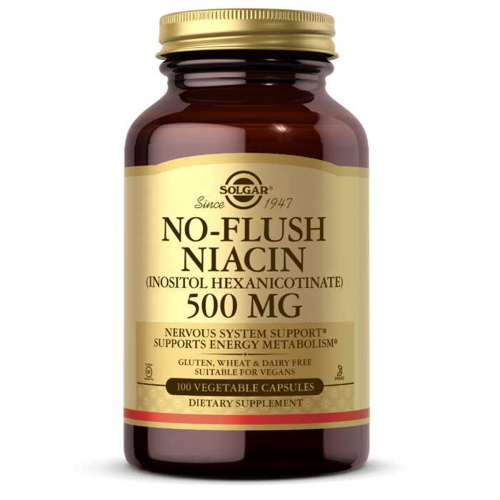 Solgar - No-Flush Niacin 500 mg - 100 Veg Capsules