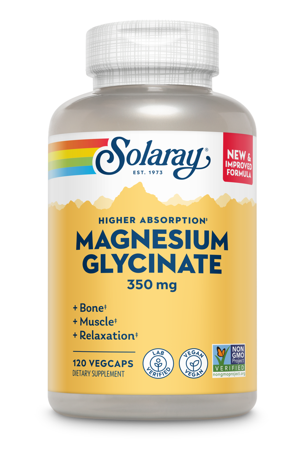 Solaray - Magnesium Glycinate 350 mg - 120 Veg Capsules