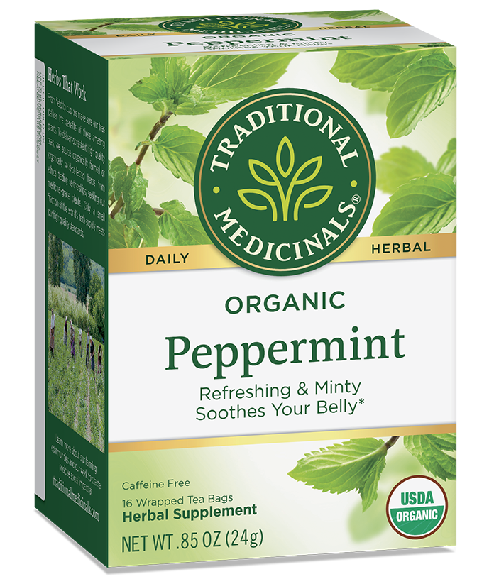 Traditional Medicinals - Organic Peppermint Herbal Tea - Caffeine Free - 16 Bags