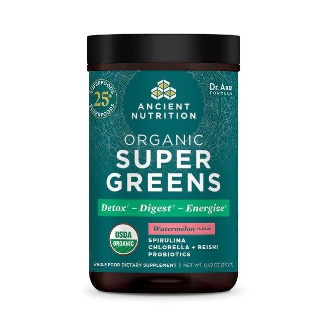 Ancient Nutrition - Super Greens Watermelon - 25 Servings