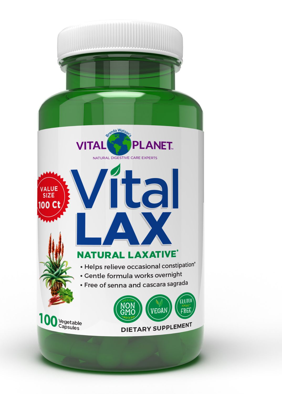 Vital Planet - Vital Lax Natural Laxative - 100 Veg Capsules