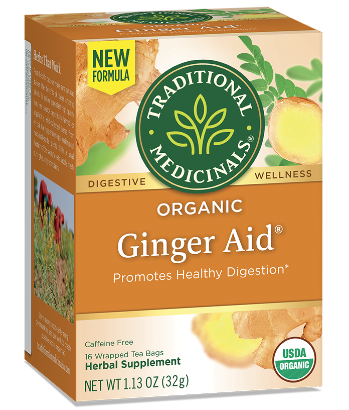 Traditional Medicinals - Organic Ginger Aid Herbal Tea - 16 Bags