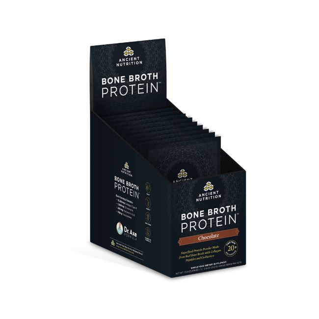 Ancient Nutrition - Box of Bone Broth Protein Chocolate - 15 Packs