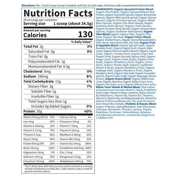 Garden of Life - Raw Organic Meal Vanilla - 969 grams