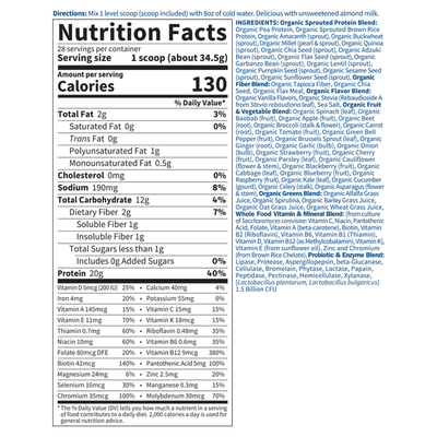 Garden of Life - Raw Organic Meal Vanilla - 969 grams