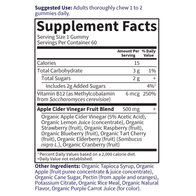 Garden of Life - Mykind Organics Apple Cider Vinegar Gummy - 60 Gummies