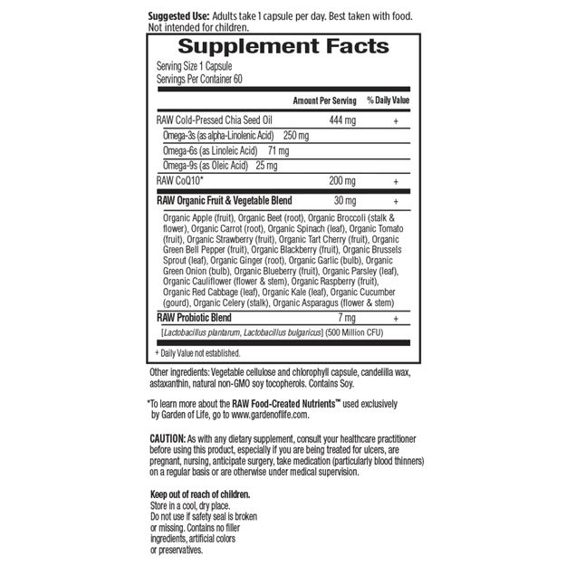 Garden of Life - Raw Coq10 - 60 Capsules