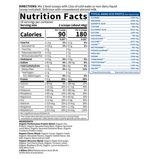 Garden of Life - Sport Organic Plant Based Protein Chocolate - 840 g
