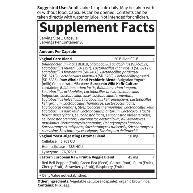 Garden of Life - Raw Probiotics Vaginal Care - 30 Capsules