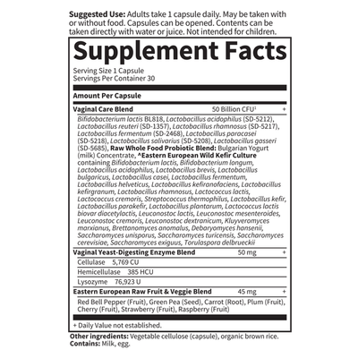 Garden of Life - Raw Probiotics Vaginal Care - 30 Capsules