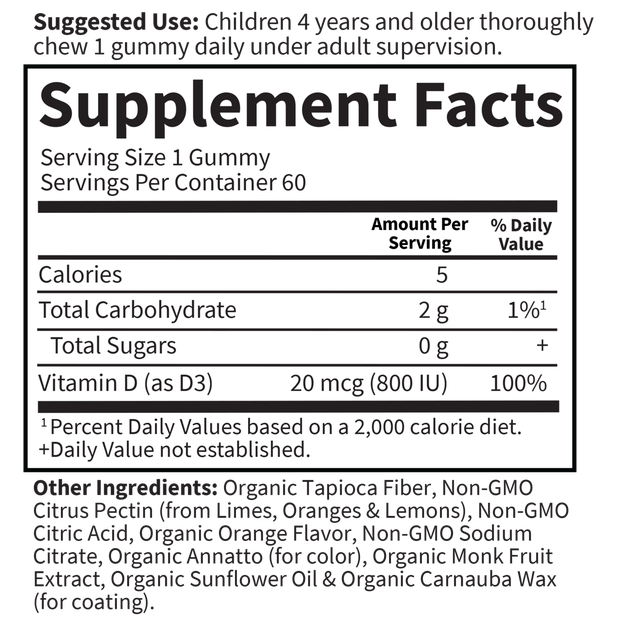 Garden of Life - Kids Vitamin D3 800 IU - 60 Gummies