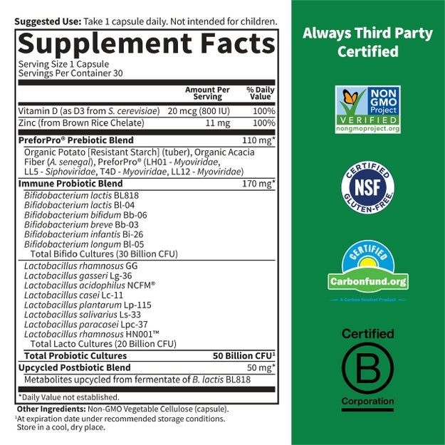 Garden of Life - Dr. Formulated Probiotics Immune 50 Billion - 30 Veg Capsules
