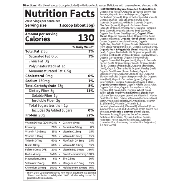 Garden of Life - Raw Organic Meal Chocolate - 1017 g