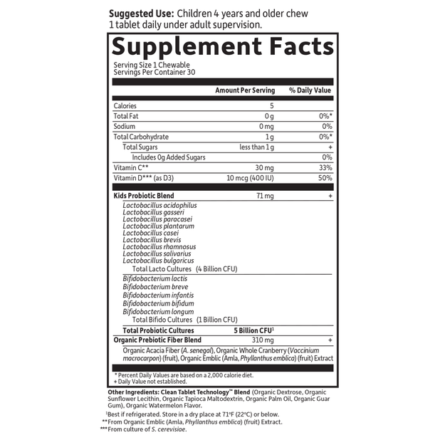 Garden of Life - Dr. Formulated Kids Probiotics 5 Billion Watermelon - 30 Chewables