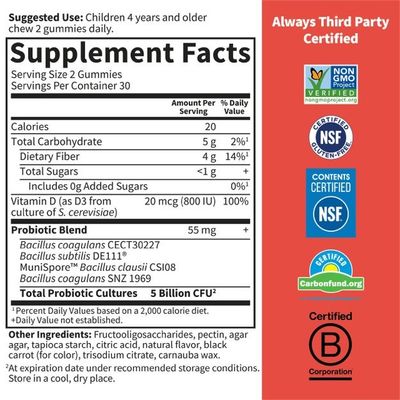Garden of Life - Dr. Formulated Probiotics Kids 5 Billion Strawberry - 60 Gummies