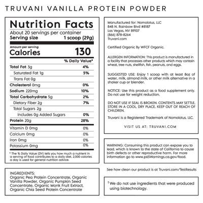 Truvani - Protein Vanilla - 20 Servings