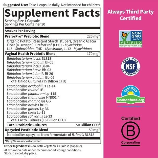 Garden of Life - Dr. Formulated Probiotics Womens pH 50 Billion - 30 Veg Capsules