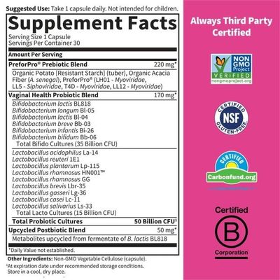 Garden of Life - Dr. Formulated Probiotics Womens pH 50 Billion - 30 Veg Capsules