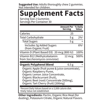 Garden of Life - Organic Beets Gummies Rasp -  60 Gummies
