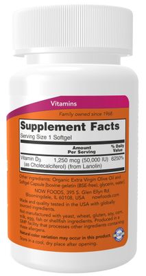 Now - Vitamin D 50,000 IU - 50 Softgels