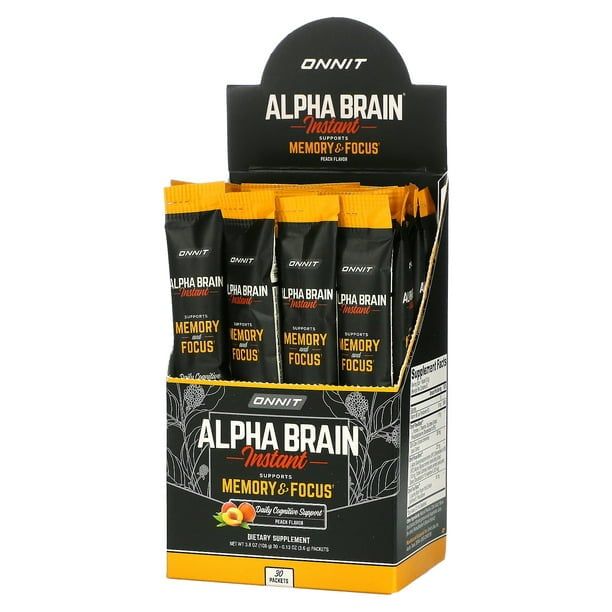 Onnit - Box of Alpha Brain Instant Peach - 30 Packets