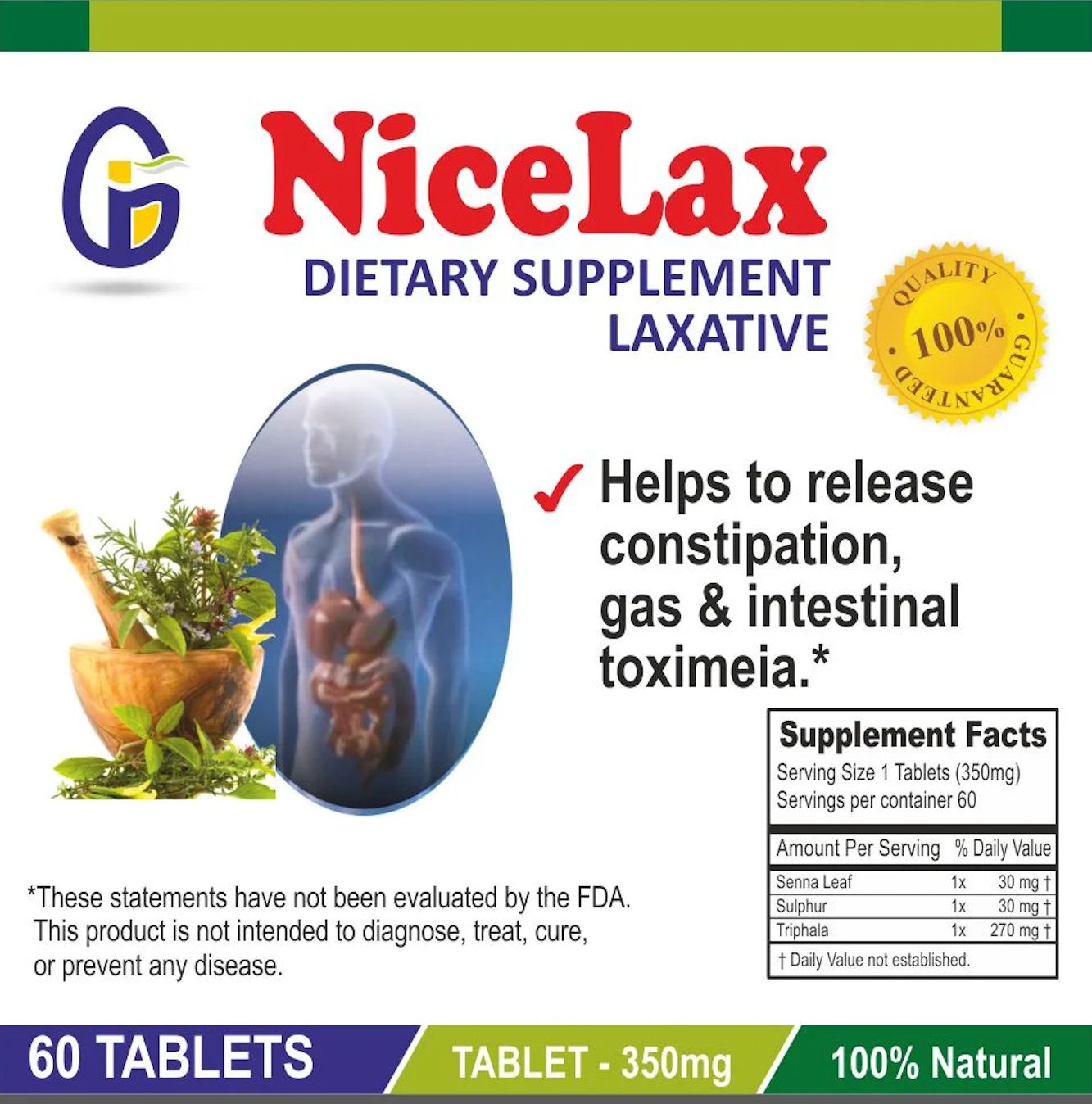 Nutraherb - NiceLax - 60 Capsules