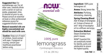 Now - Lemongrass Oil - 4 oz