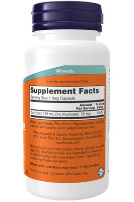 Now - Zinc Picolinate 50mg - 120 Capsules