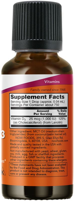 Now - Ex Str Liquid Vit D 3 1000 IU - 1 oz