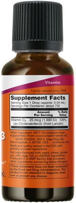 Now - Ex Str Liquid Vit D 3 1000 IU - 1 oz
