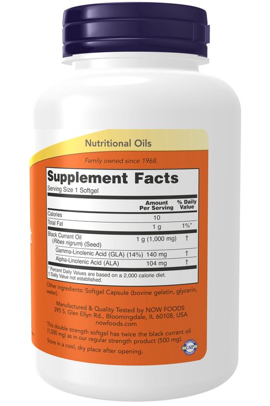 Now - Black Currant Oil 1000mg - 100 Softgels