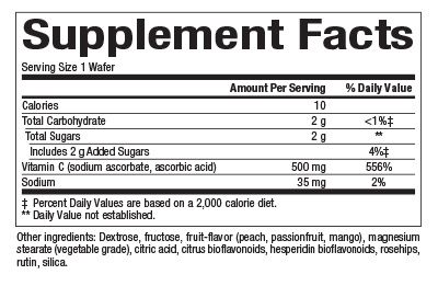 Natural Factors - C 500 mg Natural Fruit Chews Peach Passionfruit & Mango - 180 Tablets