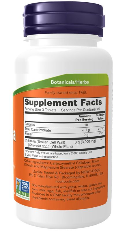 Now - Chlorella 1000mg - 60 Tablets