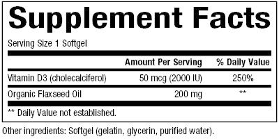 Natural Factors - Vitamin D3 2000 IU - 240 Softgels