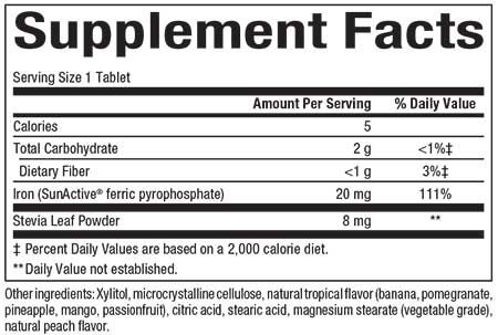Natural Factors - Easy Iron Chewable 20 mg - 60 Tablets