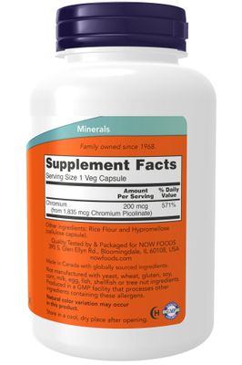 Now - Chrom Pic 200 mcg - 250 Capsules