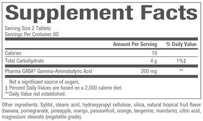 Natural Factors - Stress-Relax Pharma Gaba Chewable - 120 Tablets