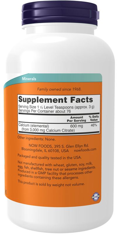 Now - Calcium Citrate Powder - 8 oz