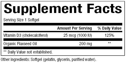 Natural Factors - Vitamin D3 1000 IU - 180 Tablets