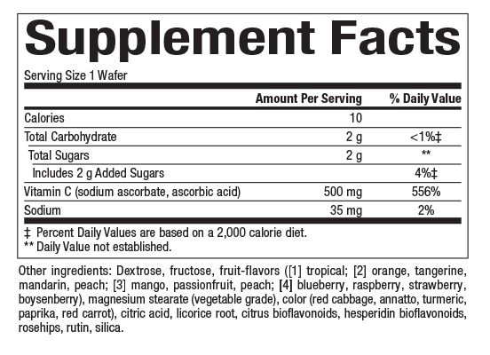 Natural Factors - C 500 mg Natural Fruit Chews Mixed Fruit - 180 Tablets