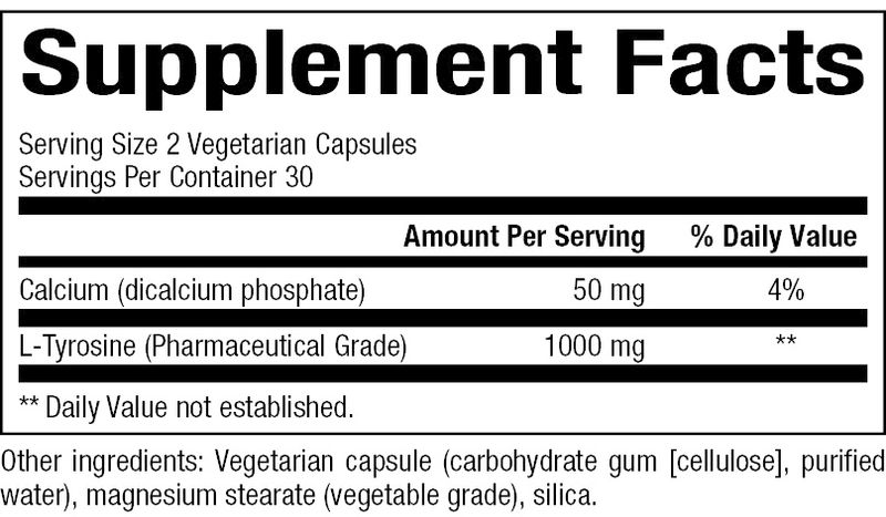Natural Factors - L-Tyrosine 500 mg - 60 Veg Capsules
