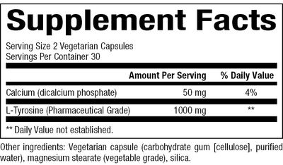 Natural Factors - L-Tyrosine 500 mg - 60 Veg Capsules