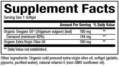 Natural Factors - Oil Of Oregano 180 mg - 30 Softgels