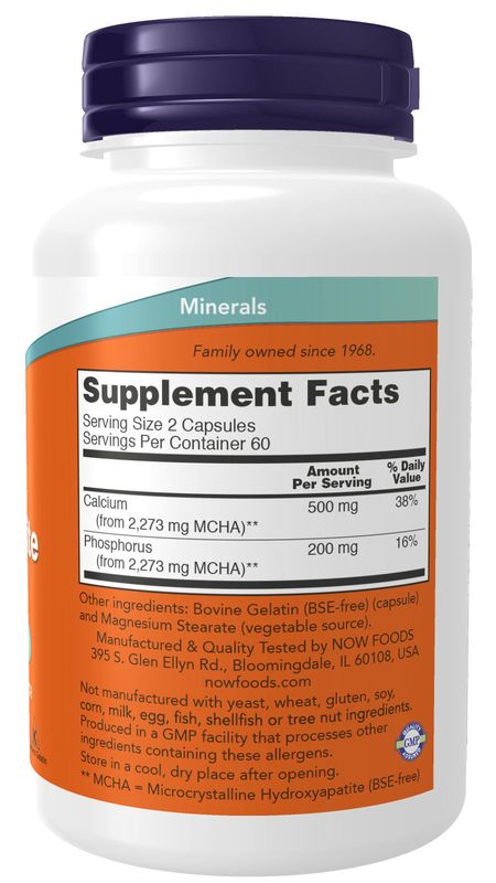 Now - Calcium Hydroxyapatite - 120 Capsules