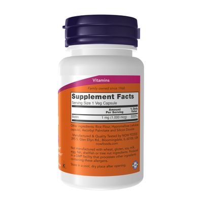 Now - Biotin 1000 mcg - 100 Capsules