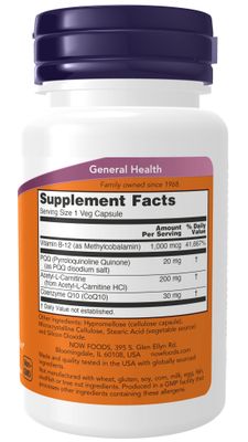 Now - Pqq Energy 20mg Plus - 30 Veg Capsules
