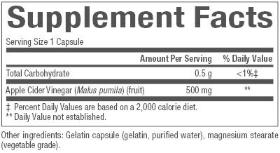 Natural Factors - Apple Cider Vinegar 500 mg - 180 Capsules